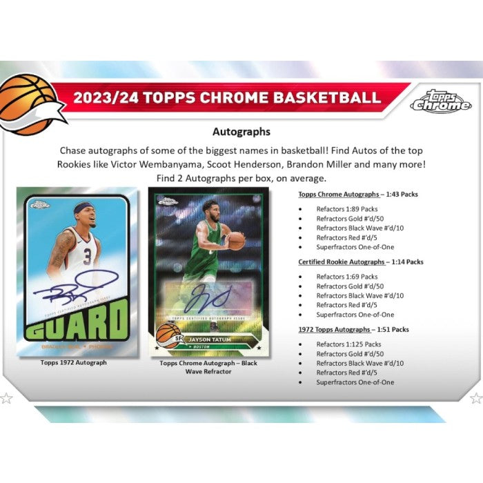 2023-24 Topps Chrome Basketball Blaster 40 Box Case