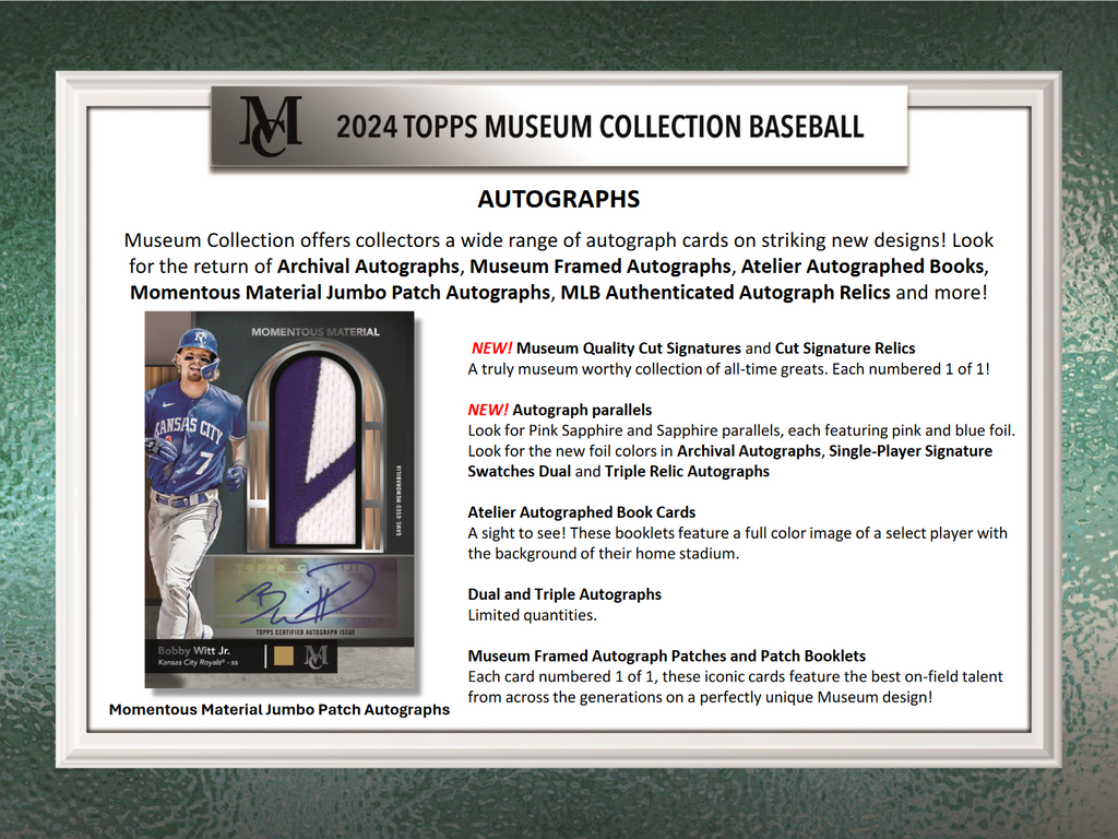 2024 Topps Museum Collection Baseball Hobby 12 Box Case