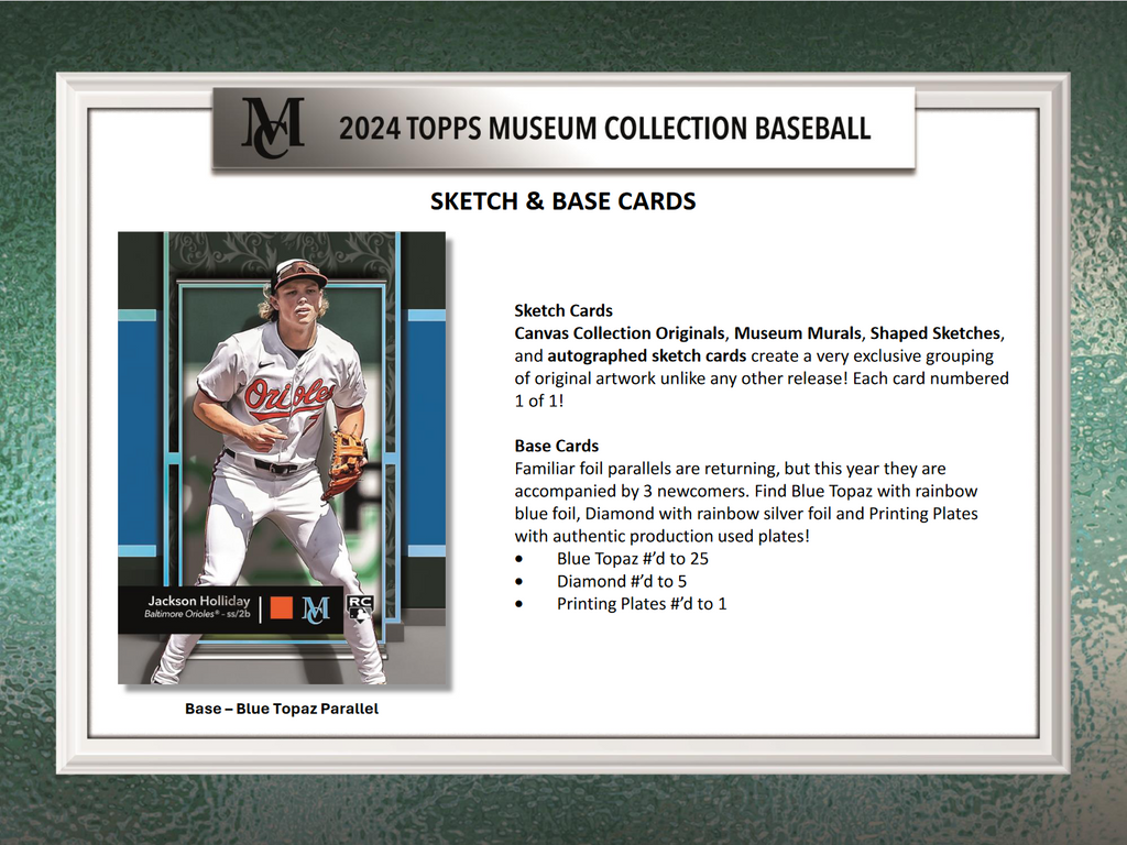 2024 Topps Museum Collection Baseball Hobby 12 Box Case