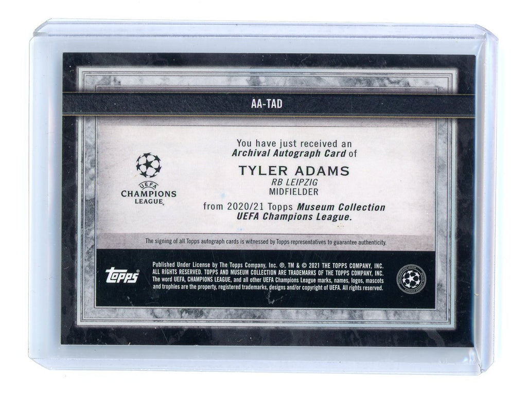 Tyler Adams 2020 Topps Museum Collection UCL Archival Autographs Ruby #'d 22/25